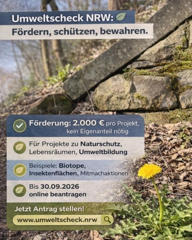 2.000 Euro f&uuml;r Naturschutz vor Ort - jetzt Umweltscheck sichern